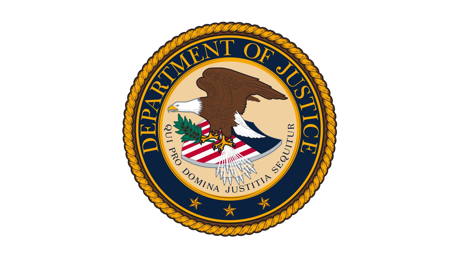 Seal of the U.S. Department of Justice. Public domain